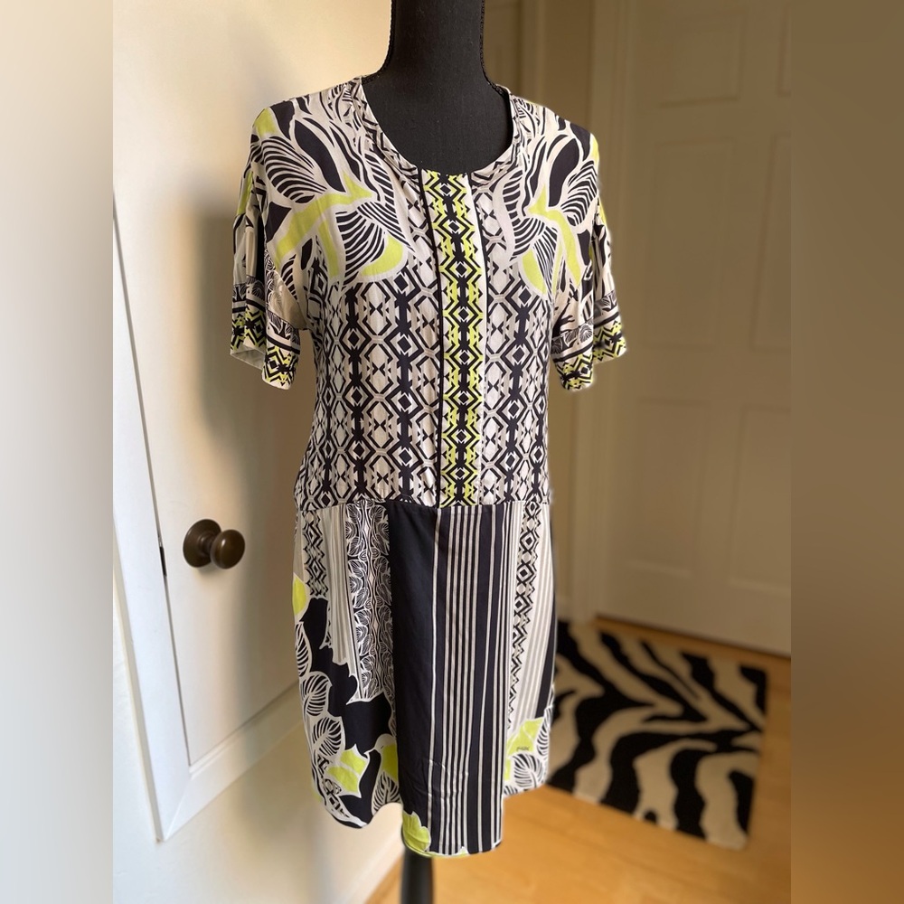 Hale Bob silk short sleeve print dress